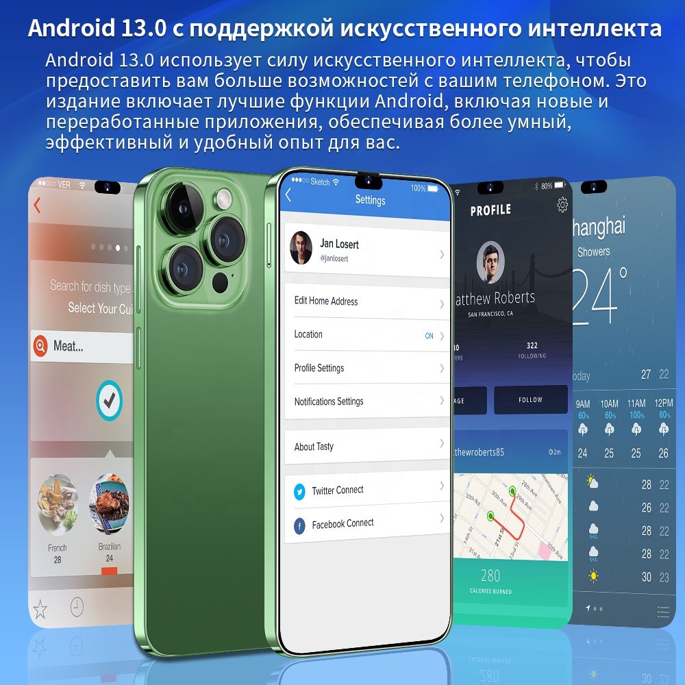 Original For Phone 13 Pro Max New 5G Smartphone i Phone 15 Pro Max Smart Phone 14 15 16G 1T Cheap Telephone Telefon Inteligente